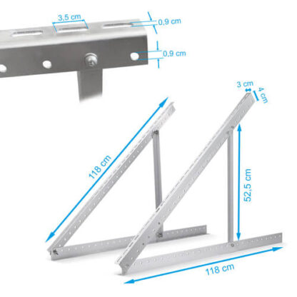 Dreiecksaufständerung für Solarmodule Maße